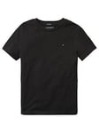 Tommy Hilfiger Boys Short Sleeve Essential Flag T-Shirt - Black, Black, Size 12 Years