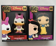 Funko Pop Pin Disney Snow White 08 Daisy Duck 04 Collectable with Stand NEW UK