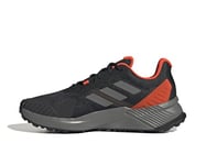adidas Homme Terrex Soulstride Shoes-Low, Core Black/Grey Four/Solar Red, 42 2/3 EU