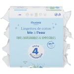 mustela® Lingettes de Coton Bio à l'Eau certifiées BIO 4x60 pc(s) lingette(s)