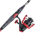 Abu Garcia 5’6” Max X Fishing Rod and Reel Spinning Combo, 3 +1 Ball Bearings with Lightweight Graphite Body & Rotor, Rocket Line Management System, Red