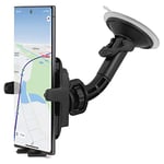 Wicked Chili Support pour Voiture Compatible avec Le Samsung Galaxy S20 FE / S10 / S10e / S9 / S8 / A60 / A2 Core / A40 / A10e / M40 (avec Joint à rotule et Ventouse, Made in Germany) Noir