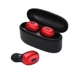 Fashion Bluetooth Earphone, Wireless Earphones Bluetooth 5.0 3D Stereo Waterproof Mini Sport Noise Cancelling Headphones for All Phones/Gym Office Home etc (Color : Red)