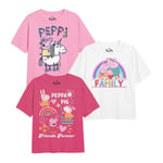 Peppa Pig Girls Friends & Family Characters T-Shirt (Pack of 3) - 3-4 Years