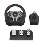 Gaming Steering Wheel, PXN V9 Racing Wheel, 270/900°, with Pedals, Shifter, Tool APP, Vibration Feedback, Paddle Shifters. PC Steering Wheel for PS4, Xbox One, Xbox Series X|S, PS3, Switch