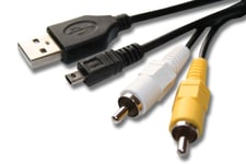Câble USB et AV pour CASIO Exilim EX-H5, EX-H50, EX-FS10, EX-S9, EX-Z16, EX-Z33, EX-Z35, EX-Z37, EX-Z42, EX-Z350, EX-Z370, EX-Z670, EX-Z680 etc.