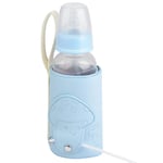 Baby Bottle Warmer, USB Infant Feeding Bottle Warmer Portable Travel Mug Milk Heater Milk Travel Storage Insulation Thermostat(Blue)