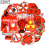 50 PCS Red Graffiti Random Stickers Mixed Pack Cartoon JDM Sticker Kids Toys DIY Laptop Bicycle Skateboard Fridge Bottle Labels