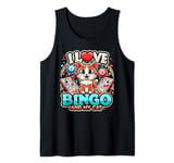 I Love Bingo And My Cat Bingo Player Group Matching Women Tank Top