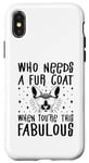 Coque pour iPhone X/XS Qui a besoin d'un manteau de fourrure quand on est ce fabuleux chat Sphynx