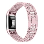 Fitbit Charge 2 rhinestone candy stainless steel watch band - Pink