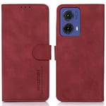 SKALO Motorola Moto G85 5G KHAZNEH Plånboksfodral i PU-Läder - Röd Röd
