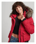 Superdry Womens Everest Ella Bomber Jacket - Red - Size 14 UK