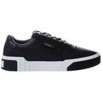 Puma Cali Lace Up Black Smooth Leather Womens Trainers 369155_03