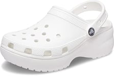 Crocs Women's Classic Platform Clog W Clogs, White, 6 UK