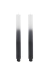 Set of 2 Ombre Dinner Candles - Charcoal/White