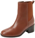 Tommy Hilfiger Femme Bottes Mid Boot Chelsea Thermo Cuir, Marron (Natural Cognac), 38 EU