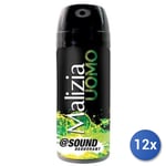 12x Bundle Malizia Homme Déodorant Spray 100 Sound