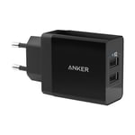 Anker PowerPort 2 x 5V USB 2.4A 24W-USB Adapter - Svart