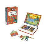 Janod - Magneti'Book Dinosaurs - 50-Part Educational Magnetic Game Teaches Fine Motor Skills and Imagination - Fsc Certified - Suitable for Ages 3 and Up, J02590, Yellow(gelb)