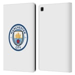 Head Case Designs Officially Licensed Manchester City Man City FC Plain Full Colour Badge Leather Book Wallet Case Cover Compatible With Samsung Galaxy Tab S6 Lite