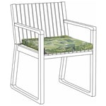 Beliani - Coussin d'Assise pour Chaise de Jardin 46 x 46 cm Motif Feuilles Vertes et Beiges en Tissu Imperméable Hydrofuge avec Bandes de Fixation
