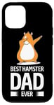 Coque pour iPhone 15 Pro Best Hamster Dad Ever Dabbing Hamster doré