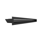 Grille de ventilation KRATKI AIR | Grille d'air chaud 6 x 80 cm | Noir | Grille d'extraction pour ventilation de cheminée | Prise d'air à un angle de 45 degrés | résistant à la surchauffe