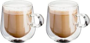 Judge Double Walled Glass Coffee Cups, Set of 2, 275Ml - Vacuum Insulated, Handc