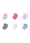 NIKE SWOOSHFETTI 6PK ANKLE SOCKS Multicolour Socks, A9Y, 2-4 A