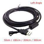 180CM Left Angle Câble USB 2.0 mâle vers Mini USB coudé à 90 degrés, 0.5m 1.8m 3m 5m 50cm 180cm pour appareil photo et tablette MP4