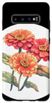 Coque pour Galaxy S10+ Beaux zinnias pour les amateurs de bouquets et de fleurs