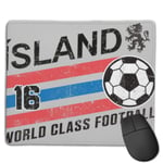 Euro 2016 Football Iceland Island Ball Grey Customized Designs Non-Slip Rubber Base Gaming Mouse Pads for Mac,22cm×18cm， Pc, Computers. Ideal for Working Or Game