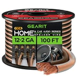 GearIT Pro Series 12 Gauge (2 x 4mm²) Speaker Wire Cable (30.4 Meters / 100 Feet/Black Clear) CCA Hifi Audio Speaker Cable Great Use for Car Audio and Home Theater Surround Sound Systems