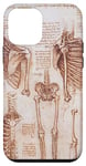 Coque pour iPhone 12 mini Étude d'anatomie humaine des squelettes par Leonardo da Vinci