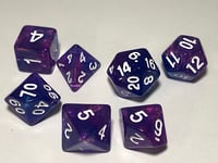 A Role Playing Dice Set: Double Color Purple Glitter