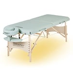 Master Massage 10012WL Paradise Portable W/Adjustable Ambient Light System Massage Lash Beauty Salon Spa Table Tatto Bed Physical Therapy Couch, Lily Green, 65cm