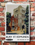 TU75 Vintage Bury St Edmunds British Railways Travel Poster Re-Print - A3 (432 x 305mm) 16.5" x 11.7"