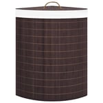 60L Bamboo Laundry Hamper Basket Washing Clothes Storage Sorter Bin Corner Hot