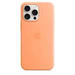 Apple iPhone 15 Pro Max Silicone Case with MagSafe - Orange Sorbet Soft Touch Finish