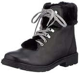 Clarks Girl's Astrol Hiker K Snow Boot, Black Black Leather, 4.5 UK