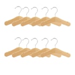 Träklädhängare för barn, klädhängare för barn, skårade axeldesign för barnkläder, dekorativa klädhängare, 10-pack Wood Color
