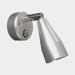 Casolux Läslampa Mary Wall, aluminium, grå, LED, 10 - 30 V, 1.5 W, med USB-uttag + dimfunktion