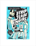 Wee Blue Coo Theatre Vaudeville Strip Tease Girl Burlesque Adultad Wall Art Print