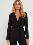 Calvin Klein Structure Twill Blazer - Black, Black, Size 40, Women