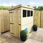 8 x 3 Pressure Treated Pent Garden Shed with Side Door