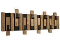 FLEXISTYLE Patère murale en bois de chêne à lamelles - Mini patère - Noir - 3 dimensions (80 cm)