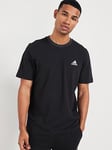 adidas Sportswear Mens Essentials Melange T-Shirt - Black, Black, Size S, Men