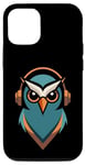 Coque pour iPhone 15 Owl Groove Music Lover's Casque audio