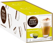 NESCAFE Dolce Gusto Cappuccino Coffee Pods (Pack of 3, Total 48 Capsules)